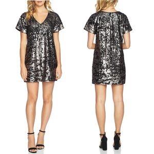 1.State Womens sequined Mini Party Cocktail Dress Luster Nude Small NWT